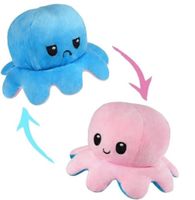 Dwustronna Pluszowa Ośmiornica Różowa/Błękitna Przytulanka 20 x 10 cm