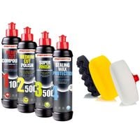 pasty polerskie pady hml 1100 2500 3500 + wosk + fibra 4x250ml menzerna