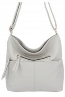 Herisson - torebka worek zamek skóra ekologiczna jasny szary 1052L2080