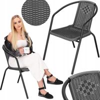 KRZESŁO OGRODOWE NA TARAS BALKON MOCNE WYGODNE DO STOŁU NOWOCZESNE METALOWE