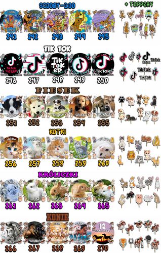 ZESTAW OPŁATEK NA TORT 20CM + TOPPERY - KURO.MI MELODY+ IMIĘ 15CM 18CM na Arena.pl