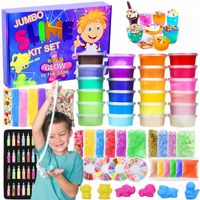 SLIME DUŻY ZESTAW XXL DO ROBIENIA GLUTÓW DLA DZIECI MASA PLASTYCZNA 120w1