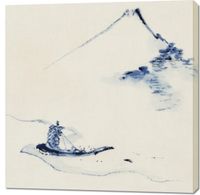 Obraz 100x100cm A Person in a Small Boat, Hokusai Vintage do Salonu