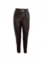 Hit Efektowne Legginsy Spodnie Lateksowe Efekt Skóry Brąz S/M