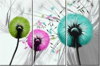 60 90CM OBRAZ 3 ELEM KOLOROWE DMUCHAWCE DRUK PŁÓTNO RAMA