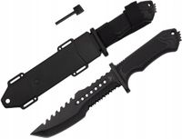 NÓŻ MYŚLIWSKI TURYSTYCZNY KRZESIWO GWIZDEK 30cm STAL NIERDZEWNA SURVIVAL