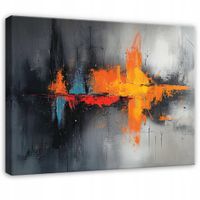 OBRAZ ABSTRAKCJA SZARY CZARNY DO SYPIALNI SALONU KUCHNIA NA PŁÓTNIE 60x40