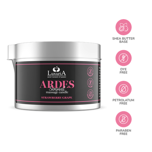 luxuria ardes massage candle strawberry grapes 80ml intimateline na Arena.pl