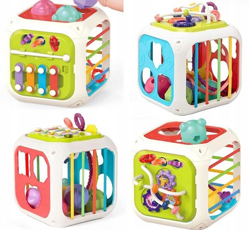 SENSORYCZNA EDUKACYJNA KOSTKA AKTYWNOŚCI DLA NIEMOWLĄT WOOPIE BABY na Arena.pl