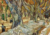 Plakat 100x70cm The Large Plane Trees, Van Gogh Vintage
