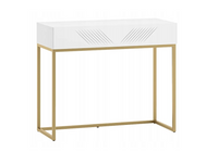 Nowoczesna Toaletka / Konsola Ryflowana 92 cm Biała KLERMO Nogi ML