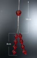 Upinacz dekoracyjny do firan czerwone kryształki