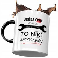 Kubek Czarny Dla Syna Na Dzień Dziecka Prezent Z Nadrukiem Ze Zdjęciem