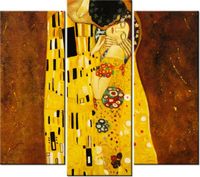 90 80CM OBRAZ T3 ELEM POCAŁUNEK WG GUSTAV KLIMT DRUK ŚCIENNY
