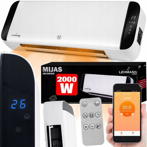 KURTYNA POWIETRZNA TERMOWENTYLATOR GRZEJNIK ELEKTRYCZNY 2000W PILOT + Wi-Fi na Arena.pl