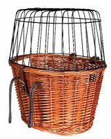Kosz wiklinowy z siatką do przewozu kotów i małych psów na rowerze Trixie