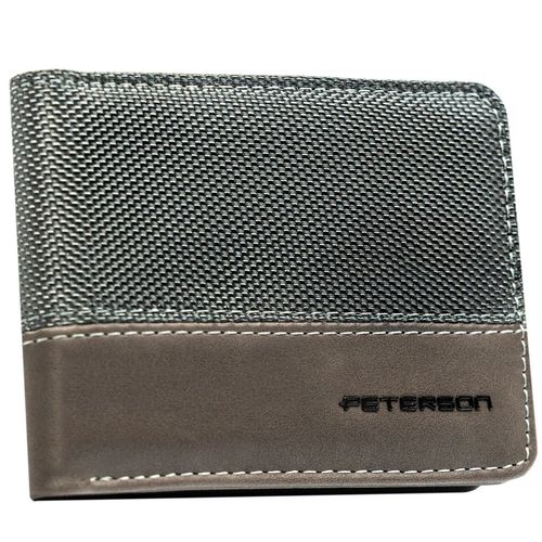 szary portfel męski bez zapięcia zewnętrznego z systemem rfid - peterson na Arena.pl