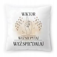 Poduszka Dla Wiktora Na Urodziny Ze Zdjęciem Na Prezent Biała 40X40 Cm