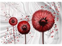 100 70CM OBRAZ PŁÓTNO CZERWONE DMUCHAWCE 3 PŁÓTNO RAMA