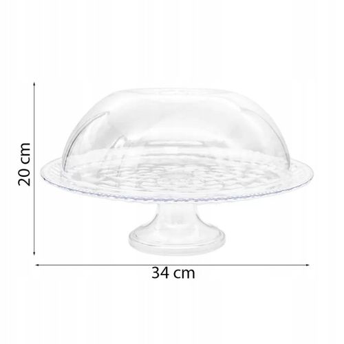 PATERA JEDNOPOZIOMOWA Z KLOSZEM 34CM NA CIASTO CIASTKA OWOCE TACA OSŁONKA na Arena.pl