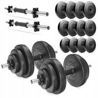 ZESTAW HANTLI REGULOWANYCH 2X10KG HANTLE REGULOWANE 20KG BITUMICZNE