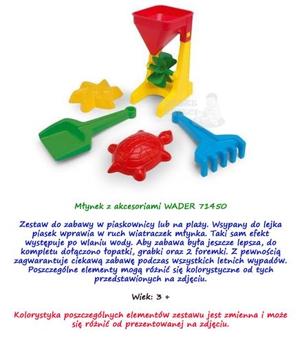 WADER 71450 MLYNEK Z AKCESORIAMI NOWOSC na Arena.pl