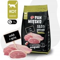 Pan Mięsko Karma sucha dla kota Suszony INDYK z GĘSIĄ Małe chrupki S