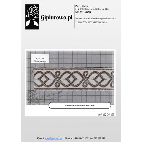 Taśma żakardowa - 0502f v6 - 5cm na Arena.pl