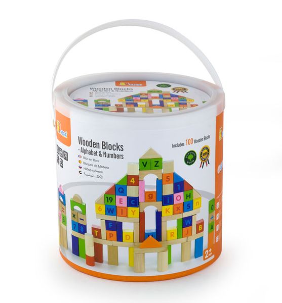 VIGA Klocki 100 Elem. Literki, Cyferki zdjęcie 3