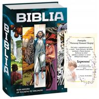 8c Biblia Komiks Pierwsza Komunia dedykacja tabliczka na Prezent Pamiątka