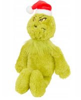 Maskotka Grinch w czapce Mikołaja – 30 cm, prezent dla dzieci Mikołajki