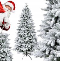 SZTUCZNA CHOINKA PREMIUM 210cm DIAMENTOWA OŚNIEŻONA JODŁA GĘSTA ŻYWA STOJAK