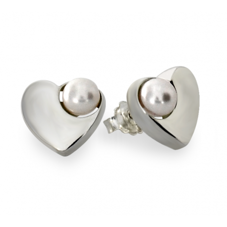 SREBRNY KOMPLET SERDUSZKA Z PERŁAMI SREBRO PRÓBY 925 zdjęcie 4