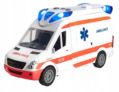 Auto Karetka Pogotowia Ambulans Bus Napęd Dźwięki Otwierane Drzwi z noszami na Arena.pl
