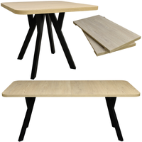 Stół 110x110 cm rozkładany do 210 blat CREMONA TORRO nogi CZARNE zaowalony