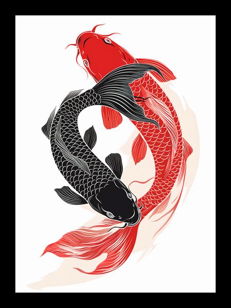 Plakat 13x18cm Yin i Yang Koi zdjęcie 2