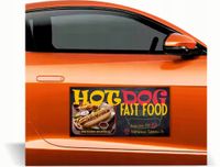 Magnes na samochód auto reklama magnetyczna 60x30 cm HOT DOG FAST FOOD