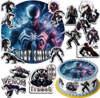 ZESTAW OPŁATEK NA TORT 30CM +17 POSTACI - VENOM + IMIĘ 24CM 26CM