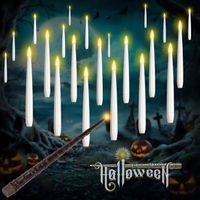 12SZT Floating Candles Led z Magiczna różdżka Halloween Decorations