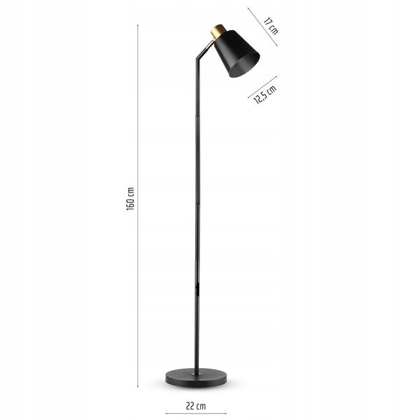 Lampa podłogowa Interlook modern E27 60 W czarny, żółty zdjęcie 4