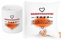 Dla Marketingowca Zestaw Poduszka + Skarbonka Z Nadrukiem Ze Zdjęciem