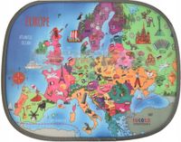 Osłona Przeciwsłoneczna 2 szt. MAPA EUROPY Zestaw Osłonek na Szybę Tuloko