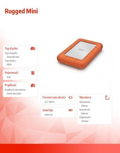 DYSK Rugged Mini 1 TB 2,5'' LAC301558 na Arena.pl