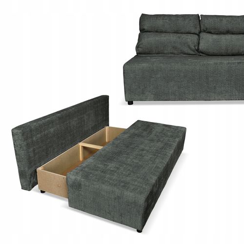 Kanapa sofa KIMO funkcja spania pojemnik Ramona c. szary welur na Arena.pl