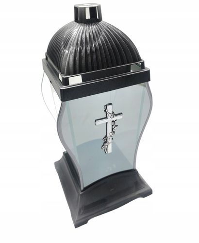 ZNICZ KAPLICZKA SREBRNA KRZYŻ SREBRNY Z LUSTREM 33 cm znicze lampiony na Arena.pl