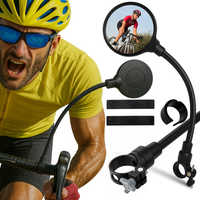 DŁUGIE LUSTERKO ROWEROWE NA KIEROWNICĘ NA RAMIENIU OKRĄGŁE SZEROKI KĄT