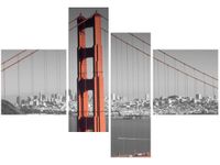 130CM 90 OBRAZ 4 ELEM GOLDEN GATE FRANCO FOLINI ŚCIENNY