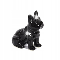 CERAMICZNA FIGURKA Buldoga francuskiego czarna