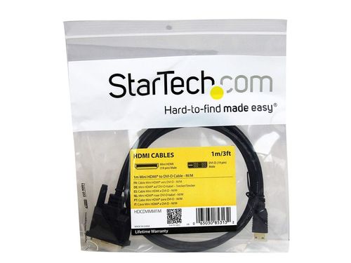 Przewód StarTech HDCDVIMM1M Mini HDMI > DVI 1m na Arena.pl