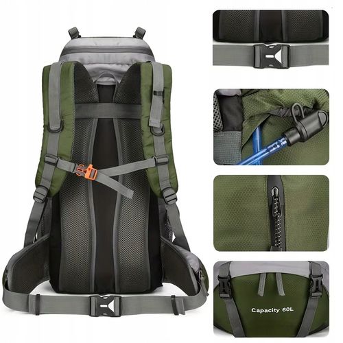 Plecak turystyczny górski w góry 70L Traper 3 GREEN z pokrowcem Trekkingowy na Arena.pl